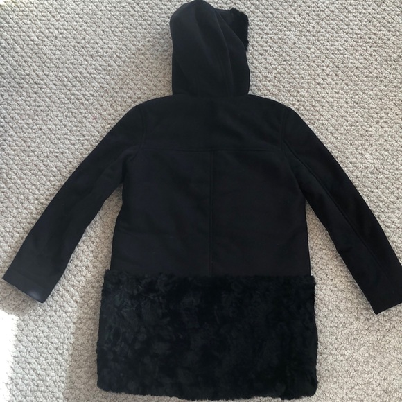 GapKids Girls’ Coat Black Faux Suede & Fur 14/16 - Picture 2 of 7